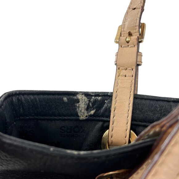 Michael Kors Black Leather Tote Bag With Tan Straps - Picture 6 of 6